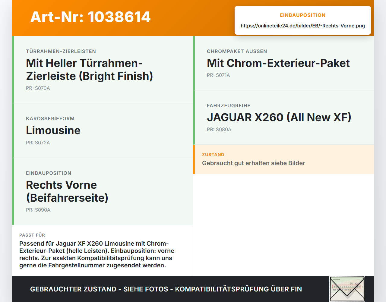Jaguar XF X260 15-20 Leiste Scheibendichtung für Tür Rechts Vorne Jaguar XF X260 15-20 20.06.2017 gebraucht Vorschau 3