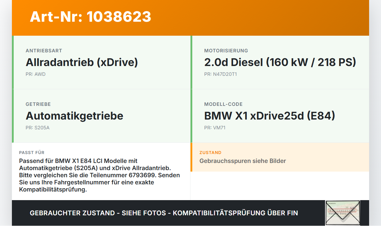 BMW X1 E84 LCI 12-15 2,0d 160KW Getriebehalter Träger Lager für Getriebe BMW X1 E84 LCI 12-15 29.10.2012 6769281... Vorschau 3