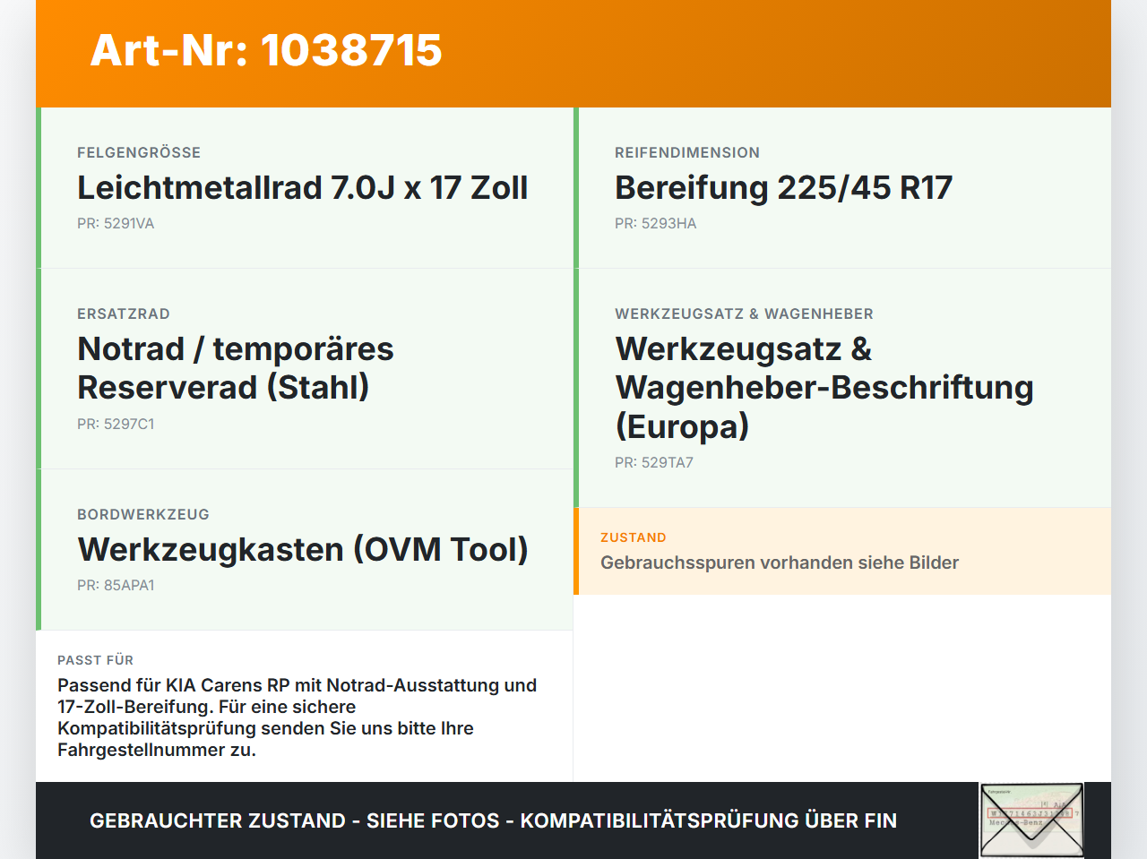 KIA Carens RP IV 13-19 Wagenheber KIA Carens RP IV 13-19 29.08.2014 gebraucht Vorschau 3