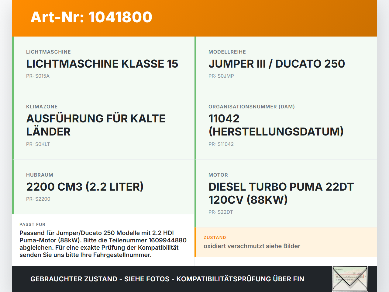 Jumper Ducato 250 06-14 HDI 2,2 88KW Wasserpumpe Jumper Ducato 250 06-14 20.04.2007 1609944880 gebraucht Vorschau 3