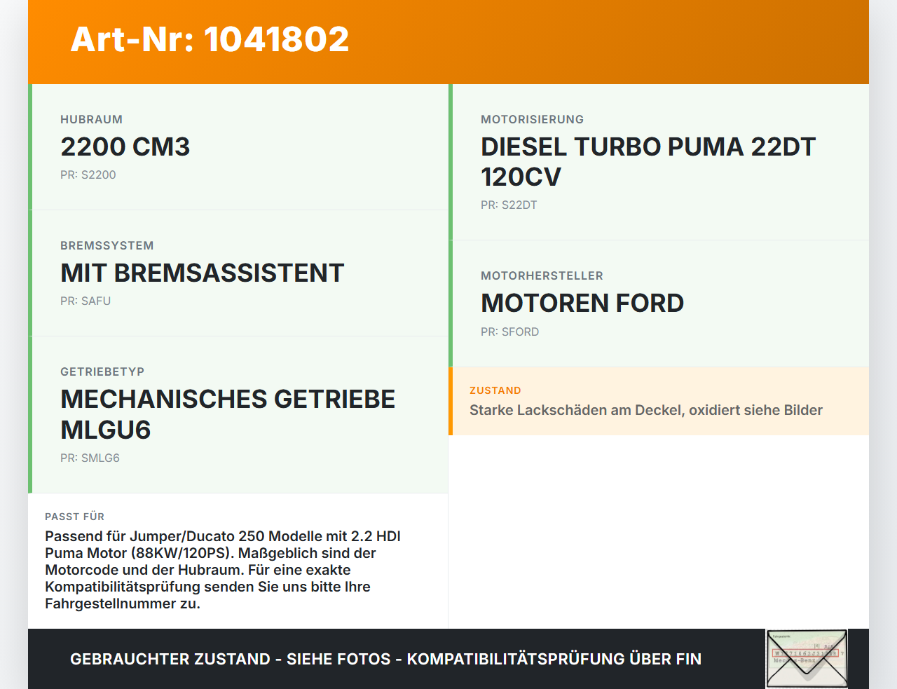 Jumper Ducato 250 06-14 HDI 2,2 88KW PUMA 22DT Unterdruckpumpe Vakuumpumpe Jumper Ducato 250 06-14 20.04.2007... Vorschau 3