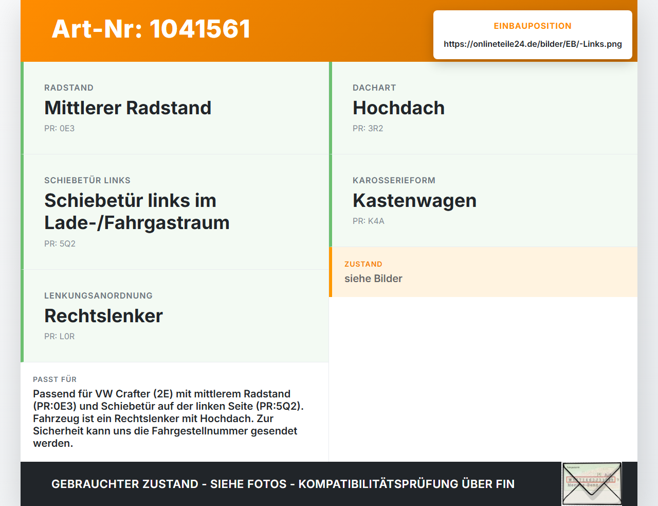 VW Crafter 2E 35 11-16 Laufschiene für Schiebetür Links VW Crafter 2E 35 11-16 07.10.2016 2E1843859 gebraucht Vorschau 3