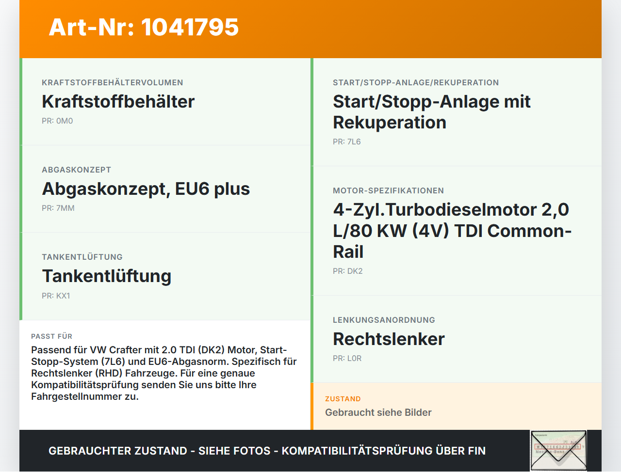 VW Crafter 2E 35 11-16 TDI 2,0 80KW Kraftstoffpumpe Kraftstoff Förderpumpe Tankgeber VW Crafter 2E 35 11-16... Vorschau 3