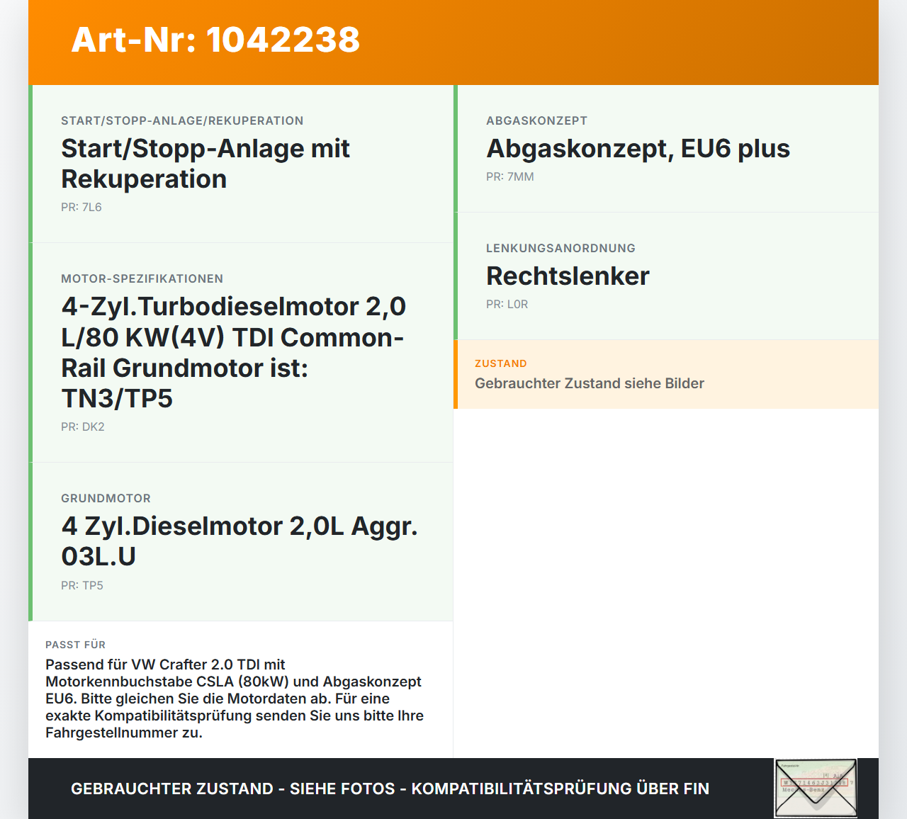 VW Crafter 2E 35 11-16 TDI 2,0 80KW CSLA Ansaugbrücke Ansaugkrümmer VW Crafter 2E 35 11-16 07.10.2016 03L129711AS... Vorschau 3