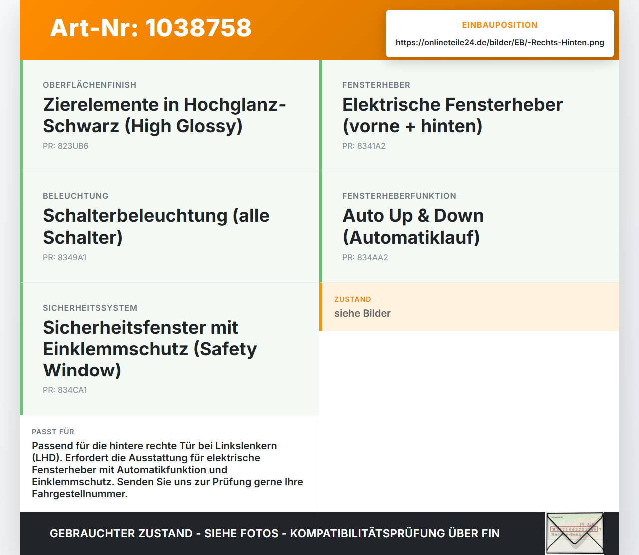 KIA Carens RP IV 13-19 Fensterheberschalter Schalter Rechts Hinten KIA Carens RP IV 13-19 29.08.2014 93580-A4000... Vorschau 3