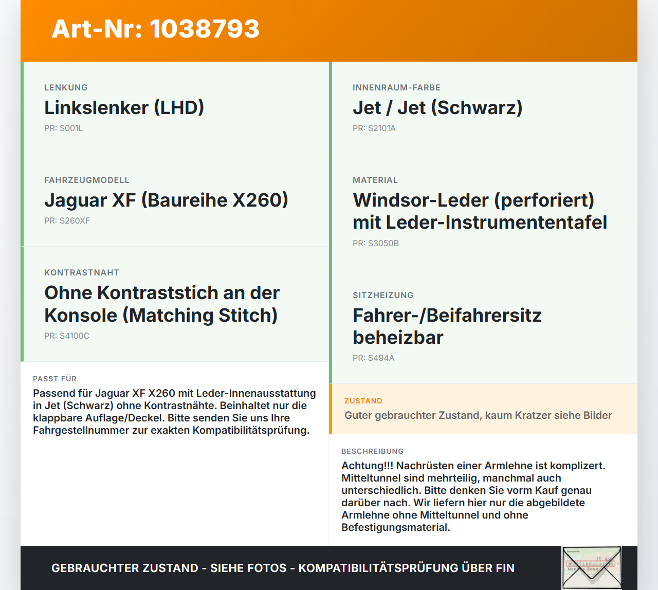 Jaguar XF X260 15-20 Armlehne Mittelarmlehne Auflage Jaguar XF X260 15-20 20.06.2017 gebraucht Vorschau 3