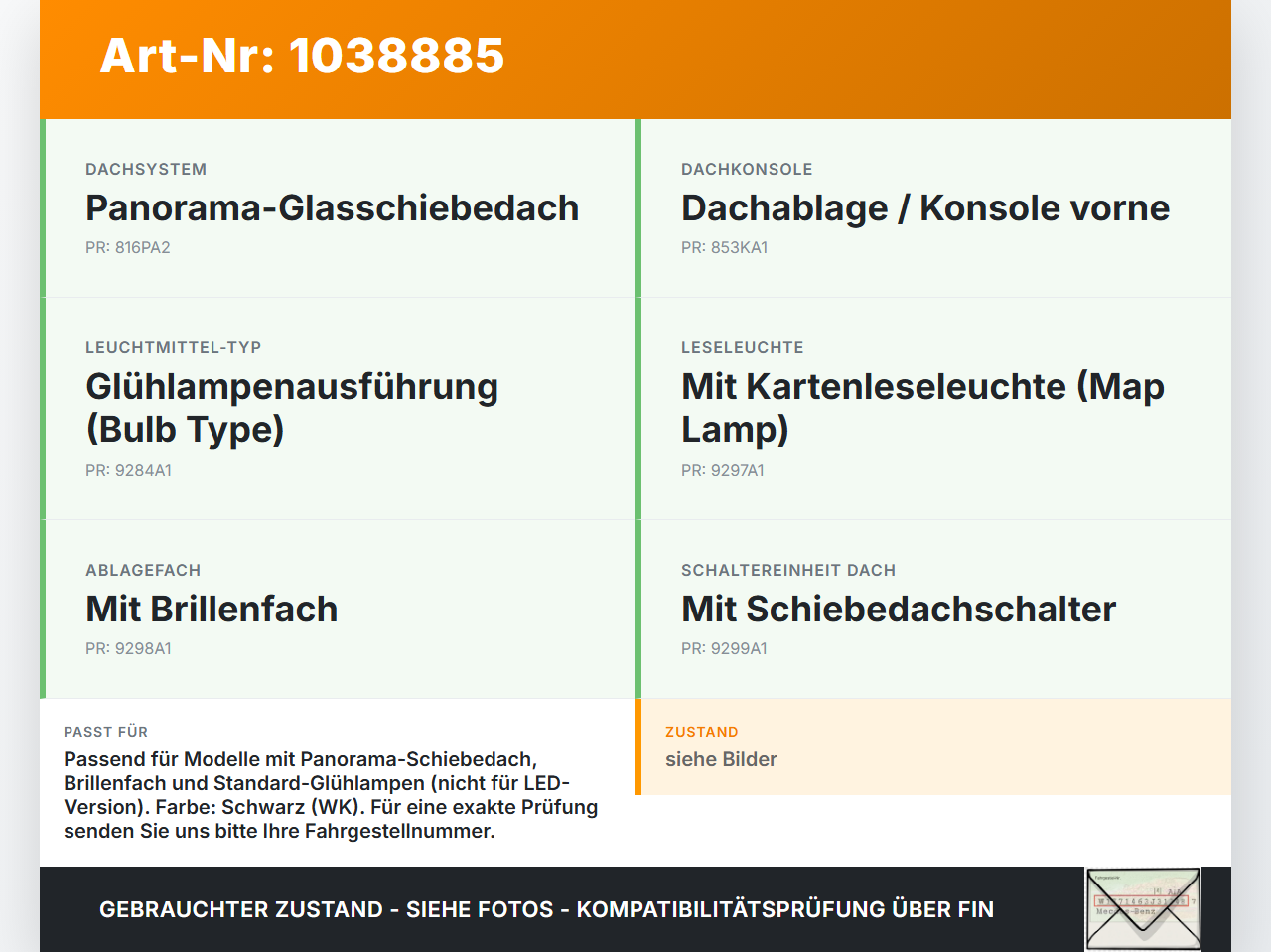 KIA Carens RP IV 13-19 Innenleuchte Innenraumleuchte KIA Carens RP IV 13-19 29.08.2014 92892-3SXXX gebraucht Vorschau 3