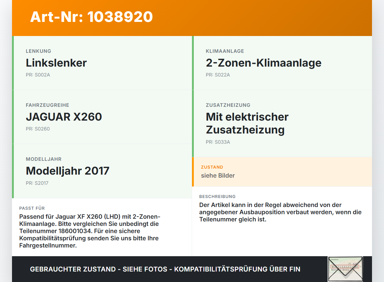 Jaguar XF X260 15-20 Luftklappenstellmotor Stellmotor Pos.1 Jaguar XF X260 15-20 20.06.2017 MF116880-8390 186001034... Vorschau 3
