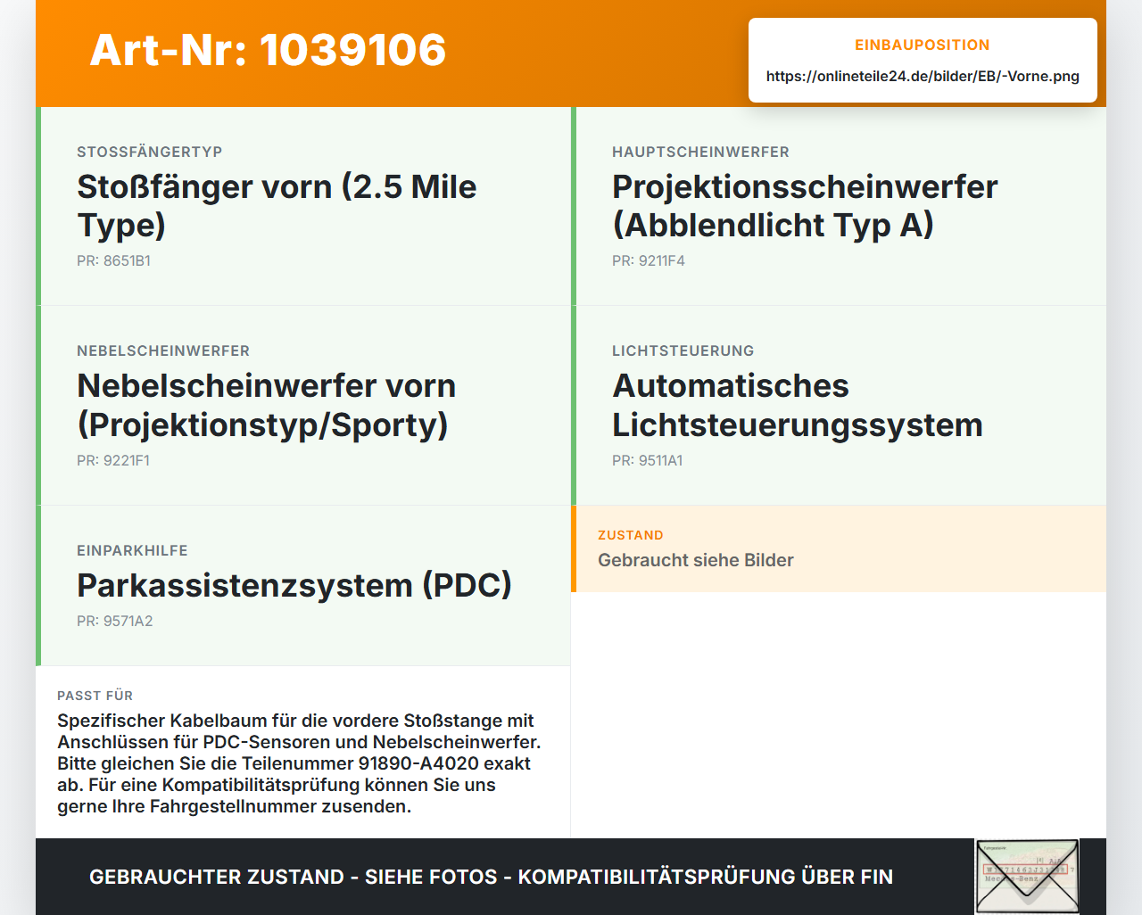KIA Carens RP IV 13-19 Kabelbaum Stoßstange Vorne PDC Leitungssatz KIA Carens RP IV 13-19 29.08.2014 91890-A4020... Vorschau 3