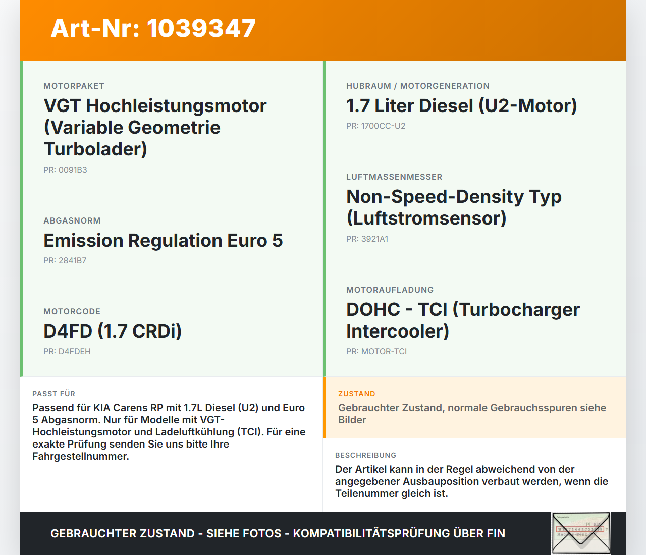 KIA Carens RP IV 13-19 CRDi 1,7 100KW Ansaugrohr Ladeluftschlauch Luftschlauch Resonator KIA Carens RP IV 13-19... Vorschau 3