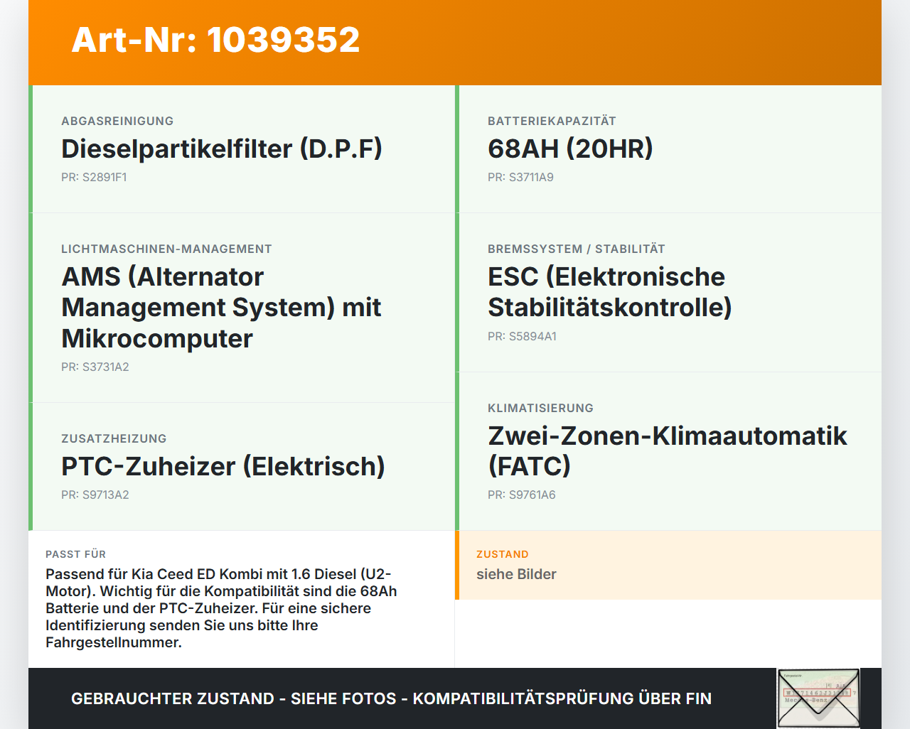 KIA Ceed ED 09-13 1,6 66KW Spannungsverteiler Sicherung KIA Ceed ED 09-13 31.10.2011 18790-01031 gebraucht Vorschau 3