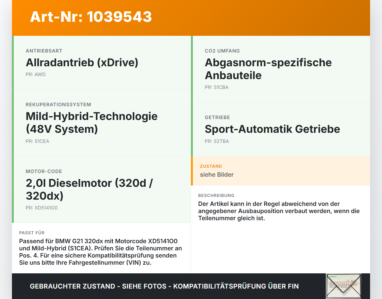BMW G21 320dx 3er 19-22 2,0d 140KW Ansaugrohr Ladeluftschlauch Luftschlauch Pos.4 BMW G21 320dx 3er 19-22... Vorschau 3