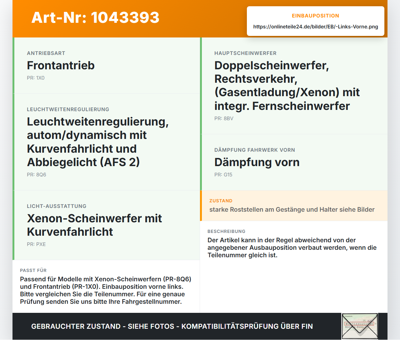 VW Passat 3C B6 05-10 Xenon LWR Sensor Niveausensor Neigung Links Vorne VW Passat 3C B6 05-10 07.12.2006 3C0941274A... Vorschau 3