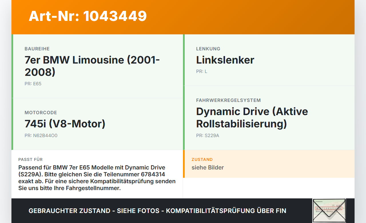 BMW E65 7er 01-05 Steuergerät Airmatic Federung ECU Control Modul BMW E65 7er 01-05 11.09.2003 6784314 37146784314... Vorschau 3