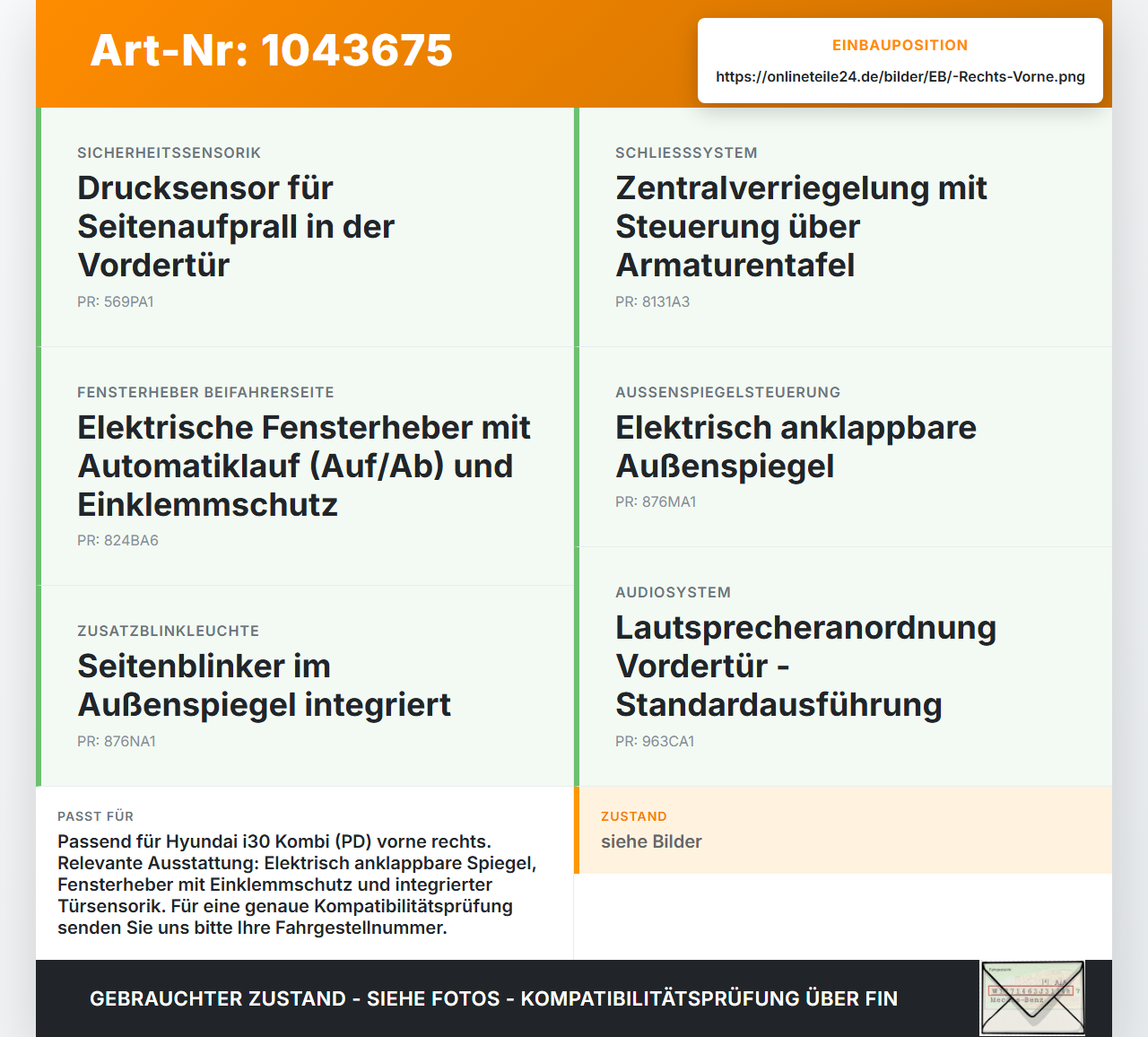 Hyundai I30 PD 20-25 Kombi Kabelbaum für Tür und Fensterheber Rechts Vorne Hyundai I30 PD 20-25 03.11.2017... Vorschau 3