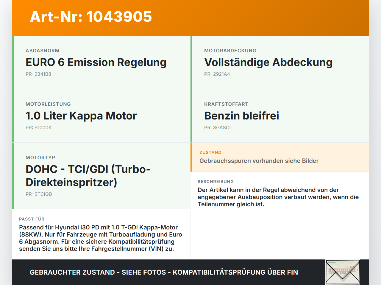 Hyundai I30 PD 20-25 1,0 88KW Ansaugrohr Ladeluftschlauch Luftschlauch Pos.1 Hyundai I30 PD 20-25 03.11.2017... Vorschau 3