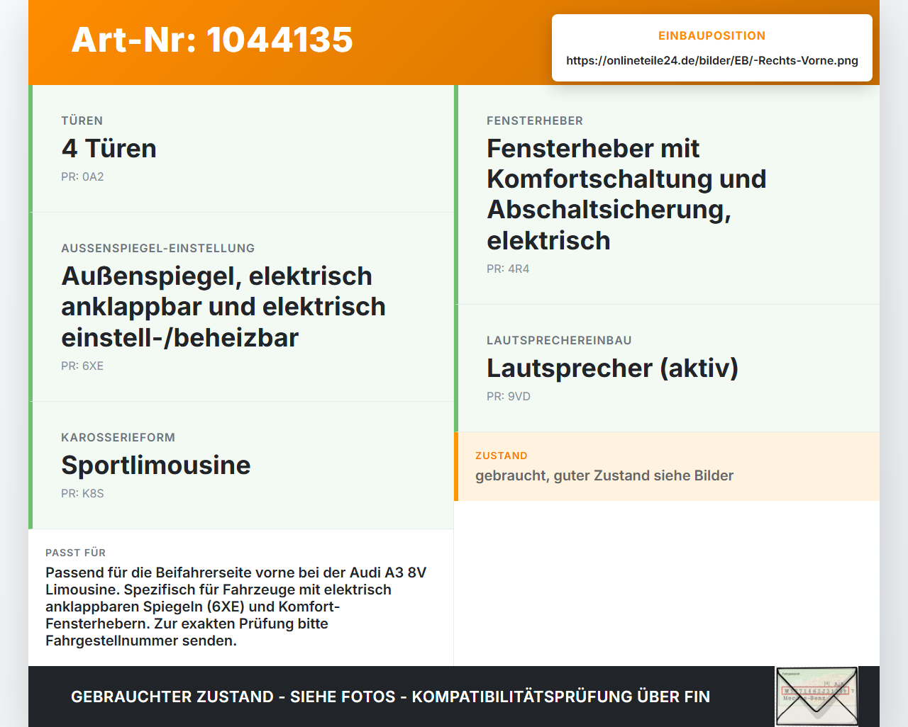 Audi A3 8V 8VS 16-20 Lim Kabelbaum für Tür und Fensterheber Rechts Vorne Audi A3 8V 8VS 16-20 18.12.2019... Vorschau 3