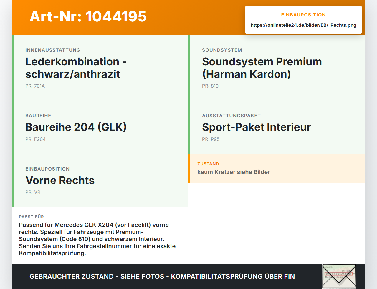 Mercedes X204 08-12 Lautsprecherblende Lautsprecher Hochtöner Rechts Blende Mercedes X204 08-12 04.12.2009... Vorschau 3