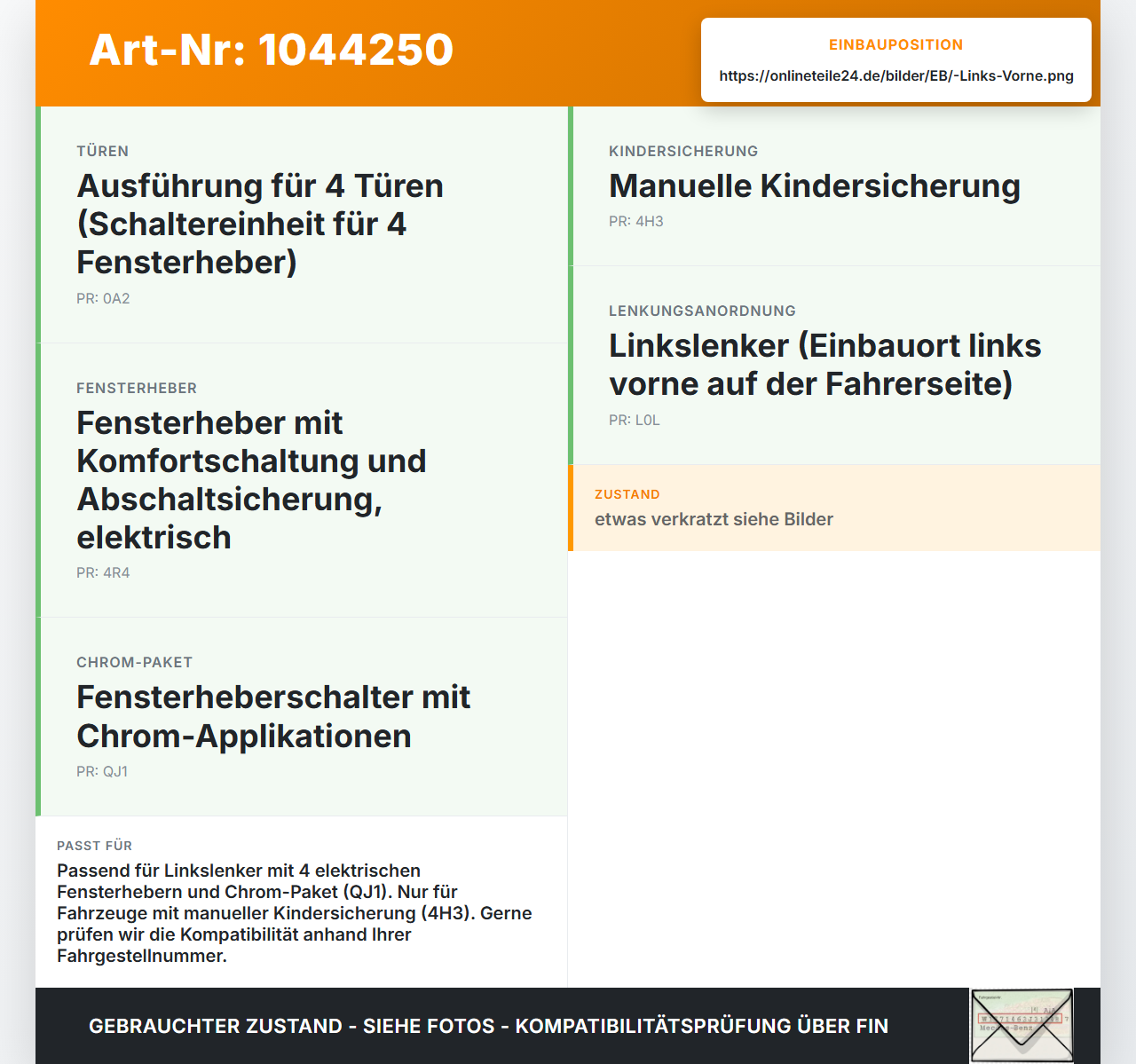 Audi A3 8V 8VS 16-20 Lim Fensterheberschalter Schalter Links Vorne Audi A3 8V 8VS 16-20 18.12.2019 8V0959851G gebraucht Vorschau 3