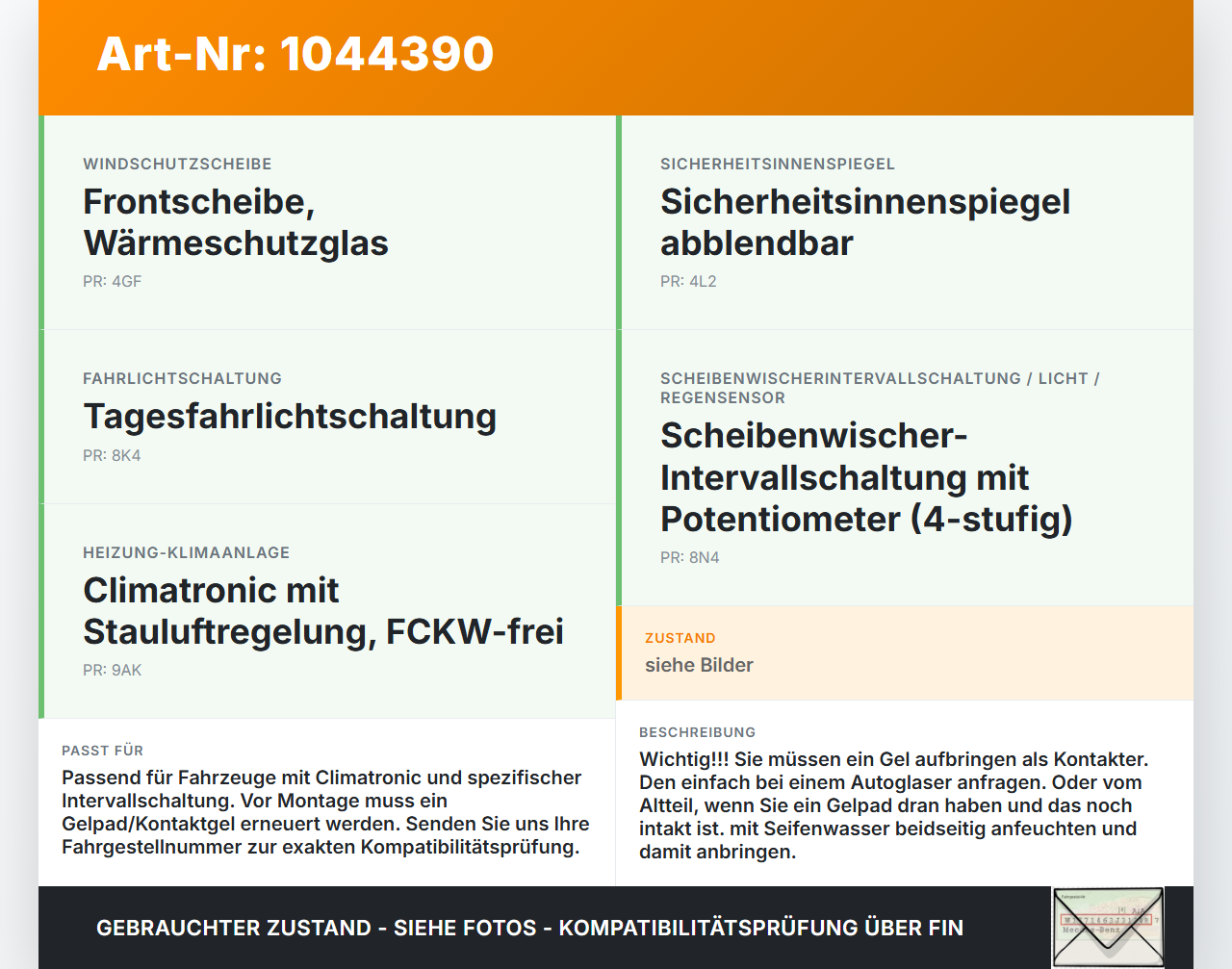 Audi A3 8V 8VS 16-20 Regensensor Audi A3 8V 8VS 16-20 18.12.2019 81D907253 gebraucht Vorschau 3
