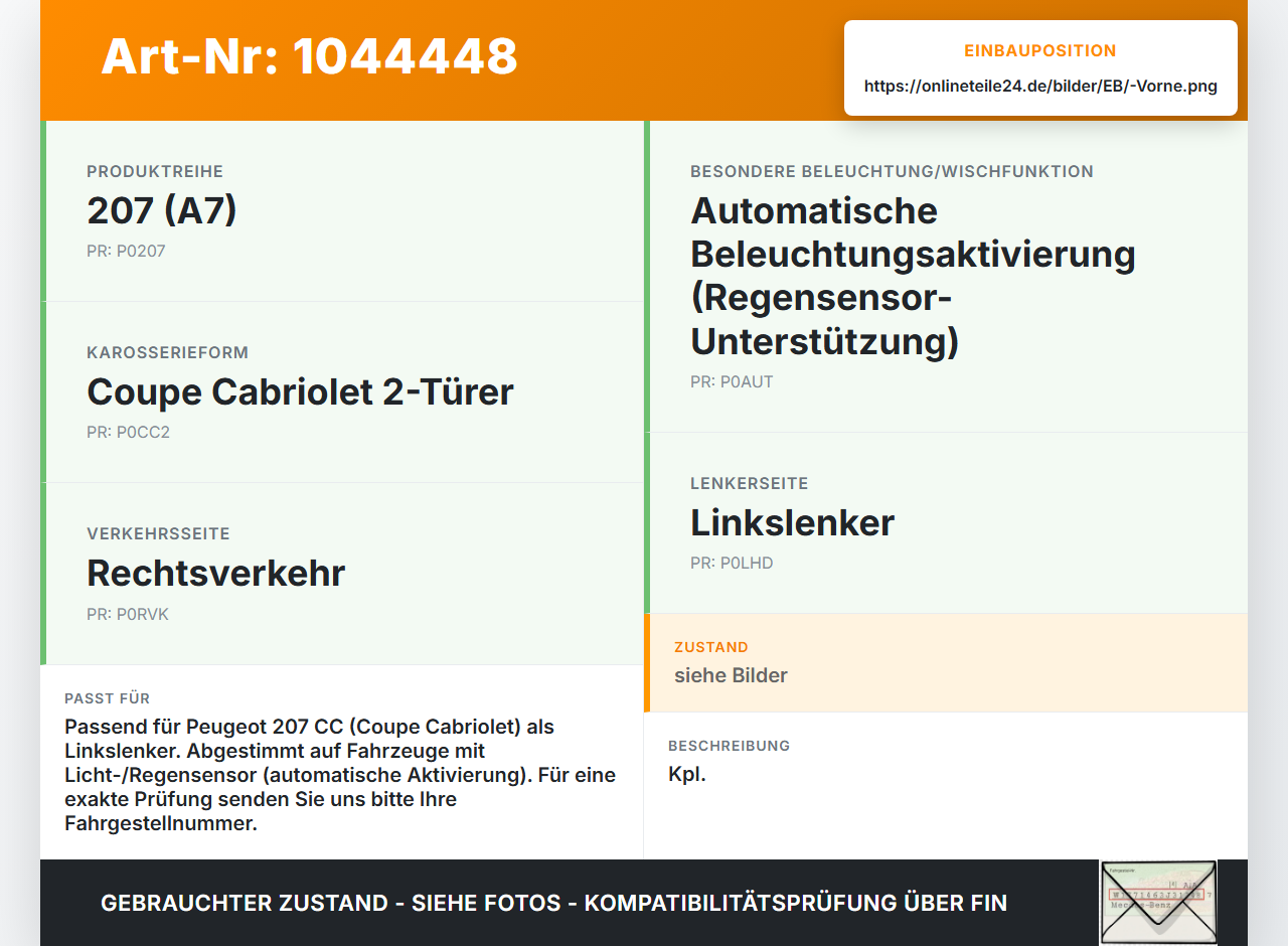 Peugeot 207 CC 07-09 Wischermotor m. Wischergestänge Vorne Peugeot 207 CC 07-09 30.09.2008 6405KK 0390241970 gebraucht Vorschau 3