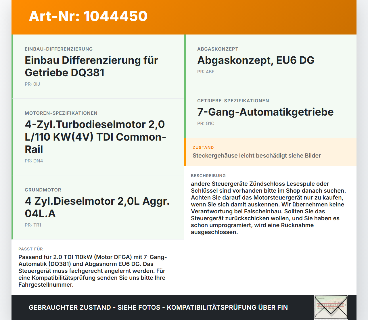 Audi A3 8V 8VS 16-20 TDI 2,0 110KW Steuergerät ECU für Motor Motorsteuergerät Audi A3 8V 8VS 16-20 18.12.2019... Vorschau 3
