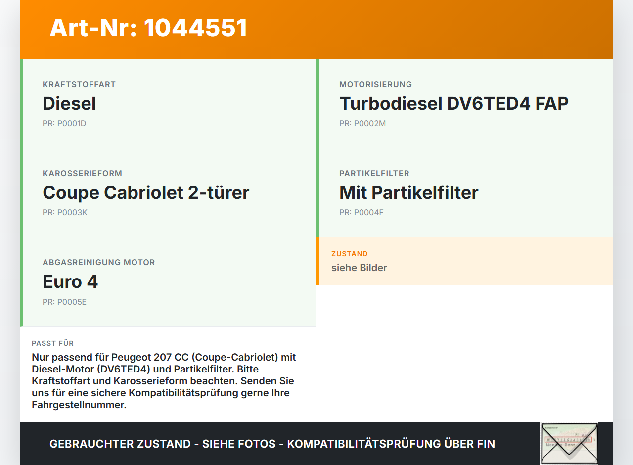 Peugeot 207 CC 07-09 HDi 1,6 80KW Kraftstoffpumpe Kraftstoff Förderpumpe Tankgeber Peugeot 207 CC 07-09 30.09.2008... Vorschau 3