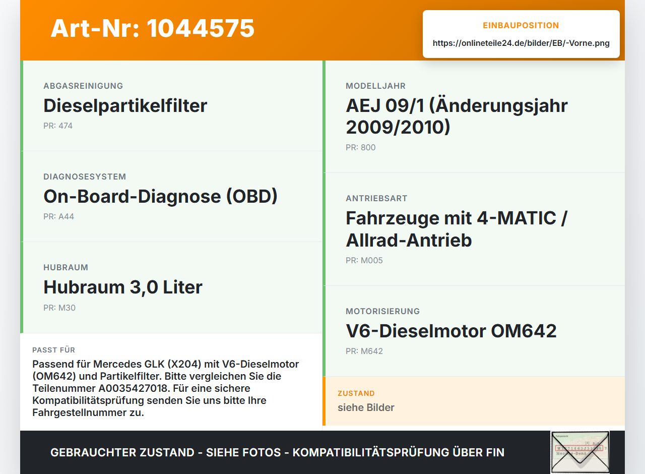 Mercedes X204 08-12 3.0 165KW Lambdasonde Vorne Mercedes X204 08-12 04.12.2009 A0035427018 0035427018 0258017016... Vorschau 3