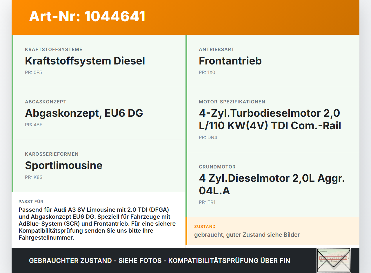 Audi A3 8V 8VS 16-20 TDI 2,0 110KW Tankstutzen Stutzen für Addditivtank AdBlue Audi A3 8V 8VS 16-20 18.12.2019... Vorschau 3