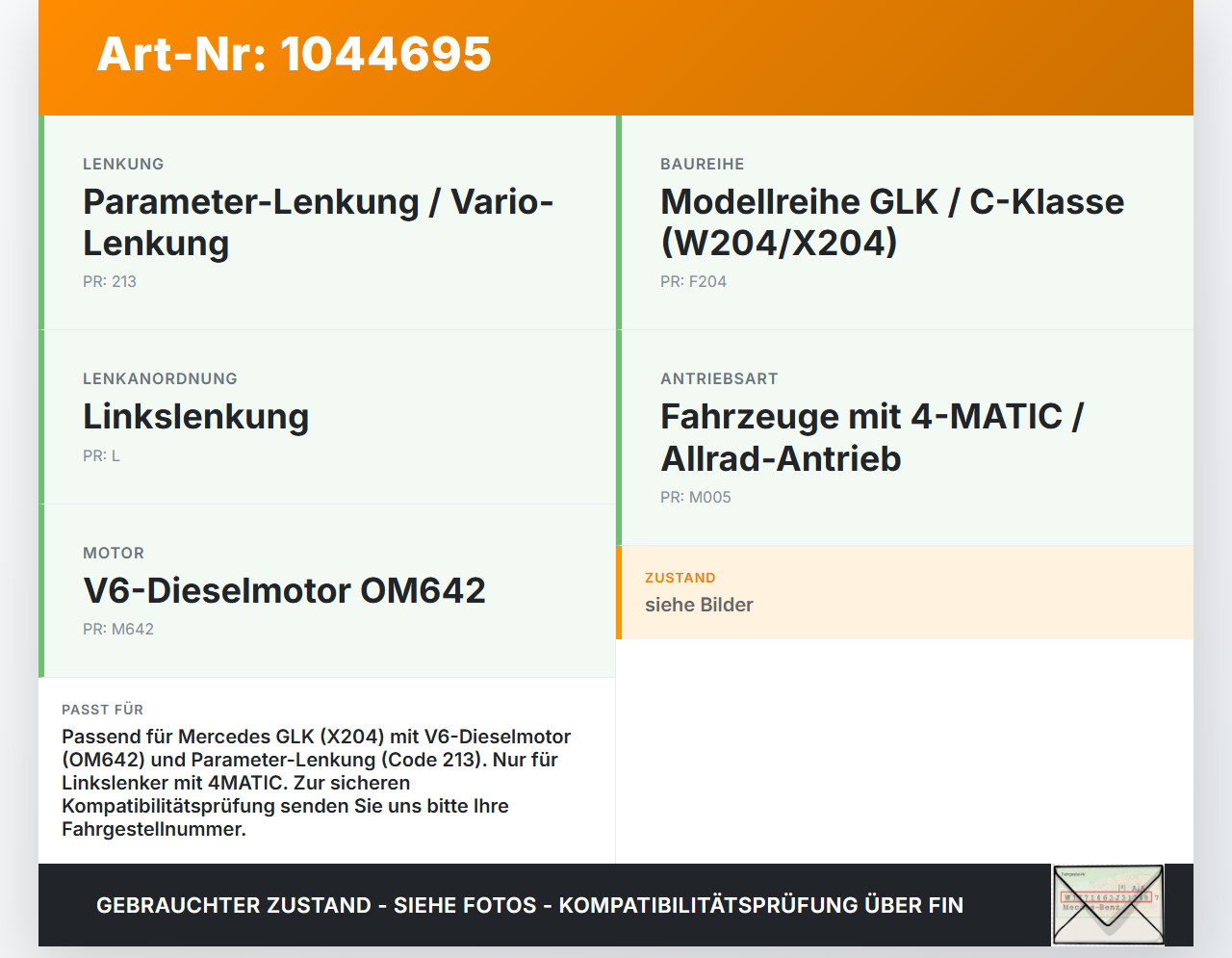 Mercedes X204 08-12 Servo Behälter Servobehälter Servoleitung Mercedes X204 08-12 04.12.2009 A0004602283 gebraucht Vorschau 3