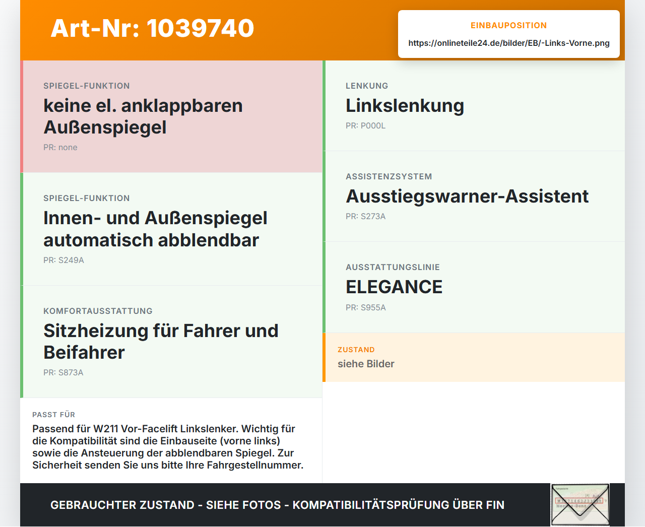 Mercedes W211 E200 02-06 1,8 120KW Autom Steuergerät Modul Türsteuergerät Links Vorne Mercedes W211 E200 02-06... Vorschau 3
