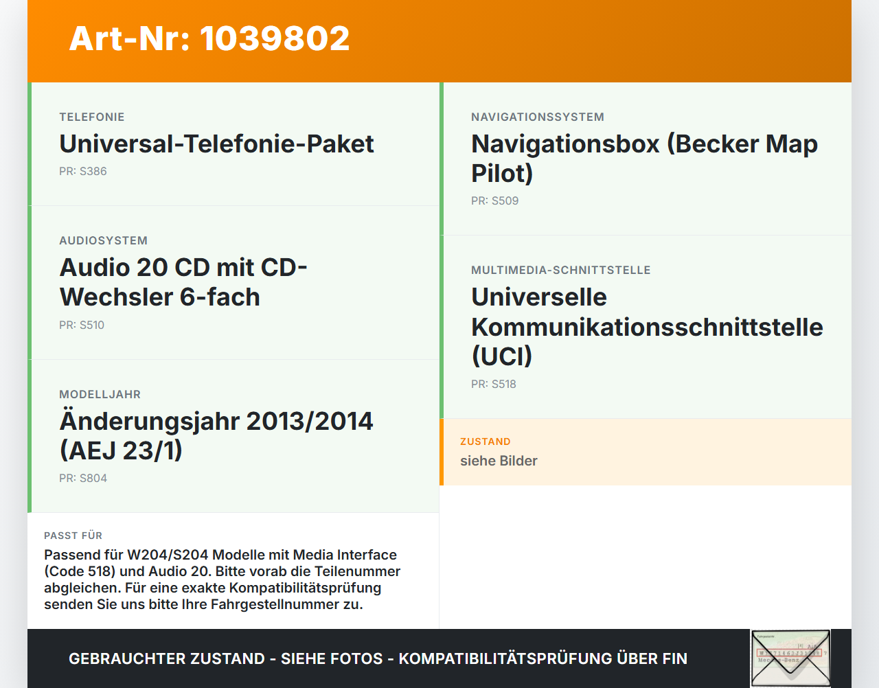 Mercedes W204 S204 C250 07-14 Steuergerät ECU Modul für Multimedia Interface Mercedes W204 S204 C250 07-14... Vorschau 3