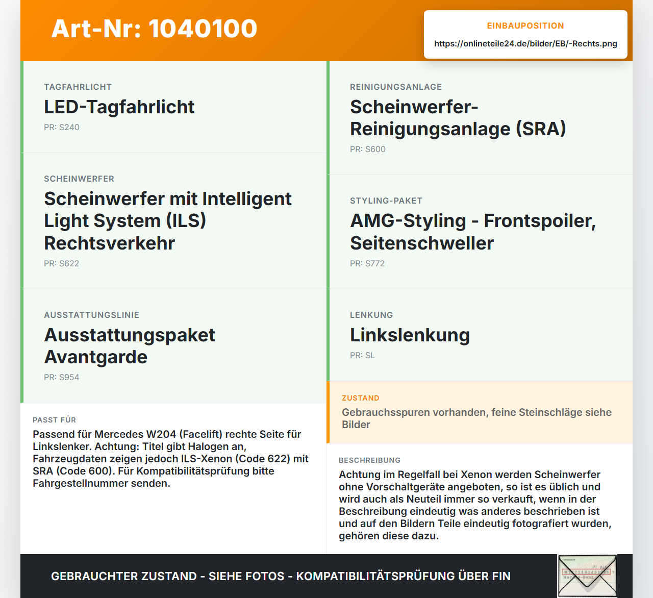 Mercedes W204 S204 C250 07-14 Xenon Scheinwerfer Frontscheinwerfer Rechts orig. Halogen Mercedes W204 S204 C250... Vorschau 3