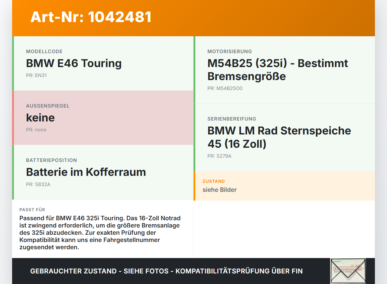 BMW E46 325i 02-06 1 x Komplettrad Ersatzrad Stahlfelge Sommerreifen 115/90R16 5X120 BMW E46 325i 02-06 04.03.2003... Vorschau 3