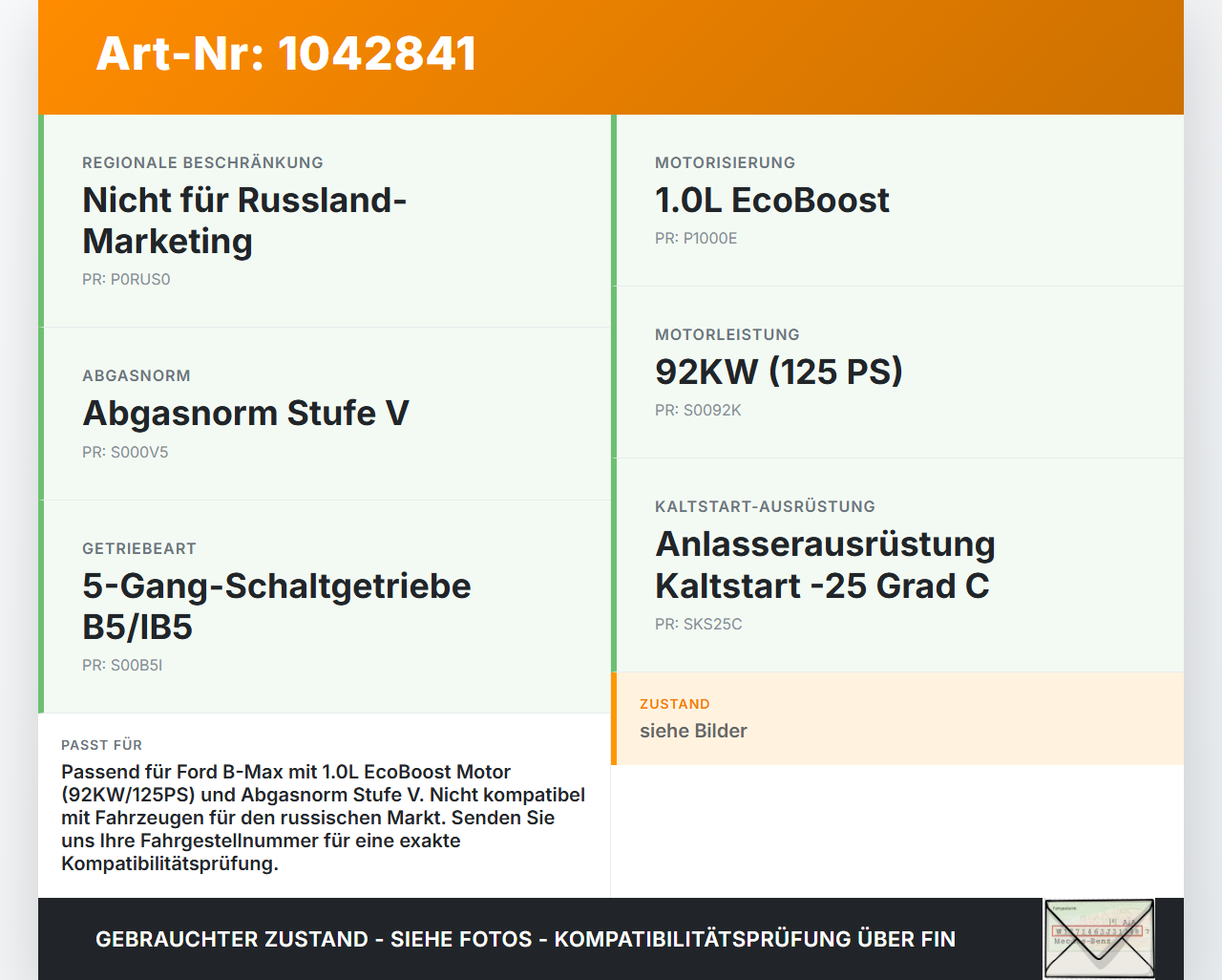 Ford B-Max JK 12-17 1,0 92KW C10FD0X Turbolader Turbo Abgasturbolader Ford B-Max JK 12-17 03.04.2014... Vorschau 3
