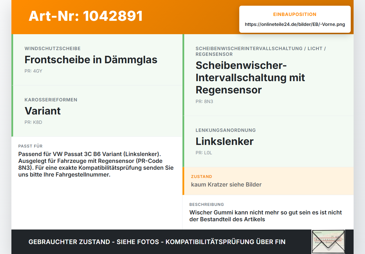 VW Passat 3C B6 05-10 2x Scheibenwischer Wischarm Vorne VW Passat 3C B6 05-10 07.12.2006 3C1955409C gebraucht Vorschau 3