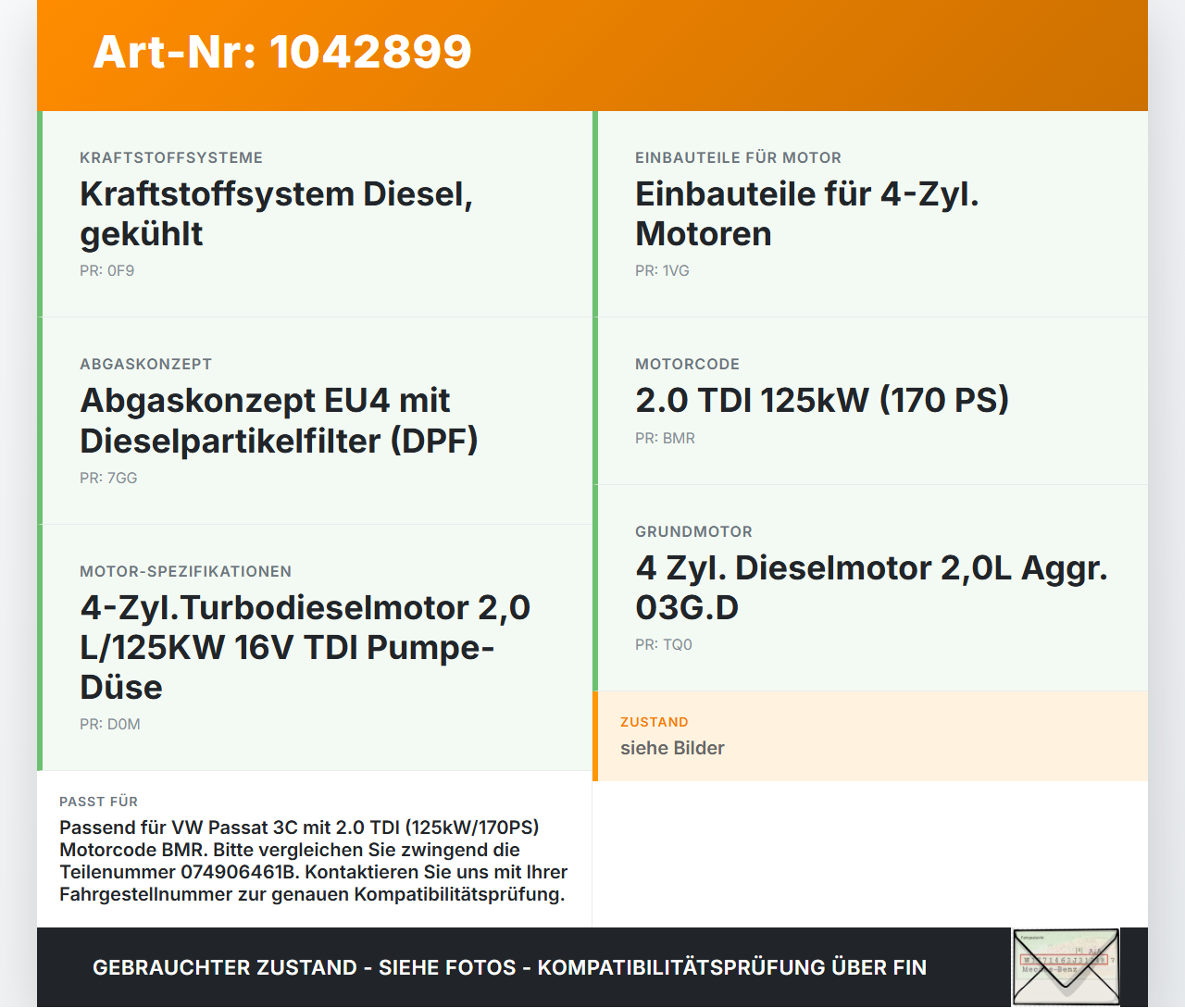 VW Passat 3C B6 05-10 TDI 2,0 125KW Luftmassenmesser VW Passat 3C B6 05-10 07.12.2006 0281002461 074906461B gebraucht Vorschau 3