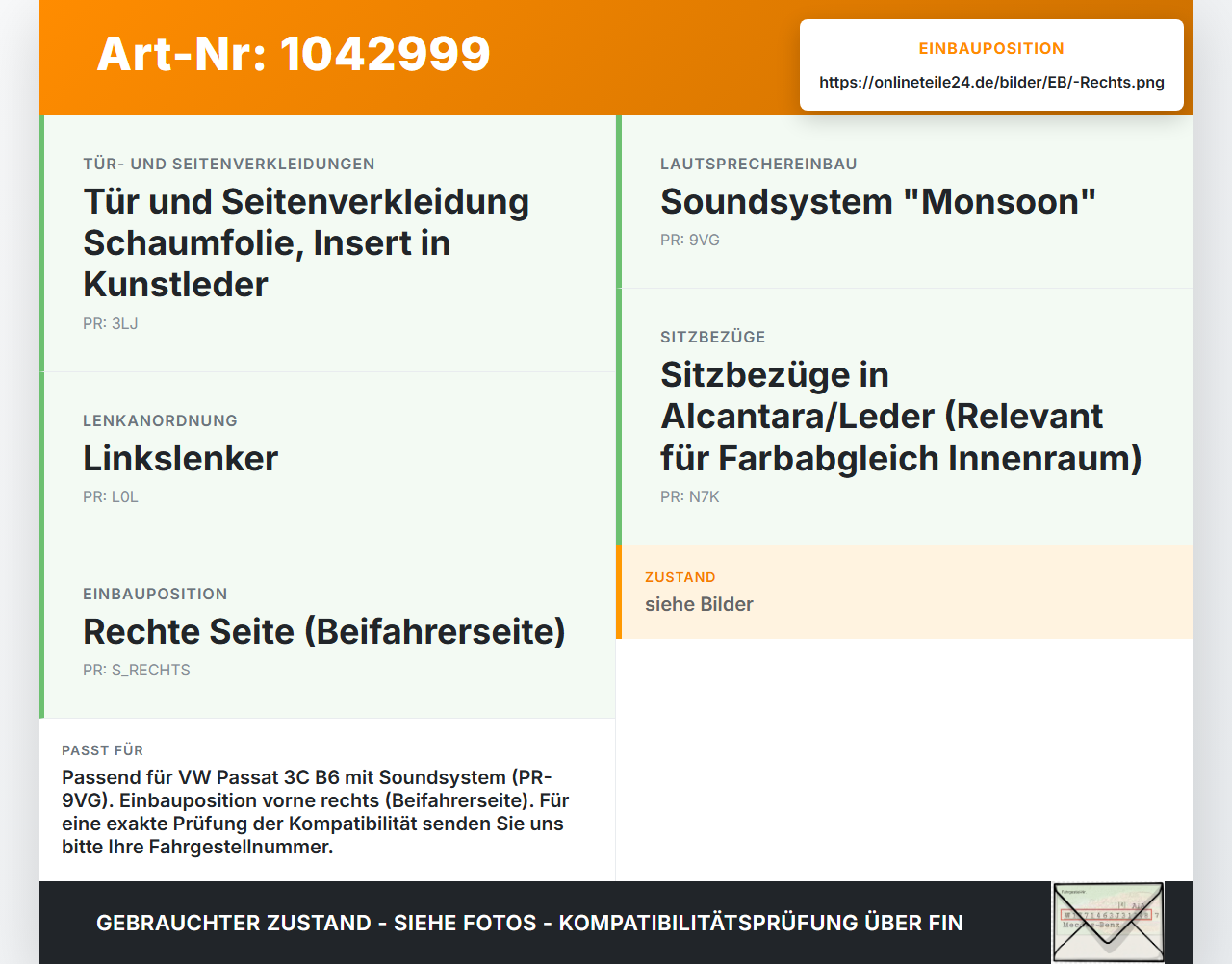 VW Passat 3C B6 05-10 Lautsprecherblende Lautsprecher Hochtöner Rechts Blende VW Passat 3C B6 05-10 07.12.2006... Vorschau 3