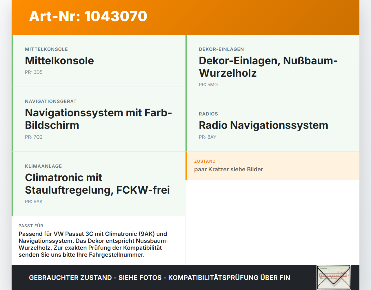 VW Passat 3C B6 05-10 Blende Einbaurahmen VW Passat 3C B6 05-10 07.12.2006 3C0863100A 3C0863100 gebraucht Vorschau 3
