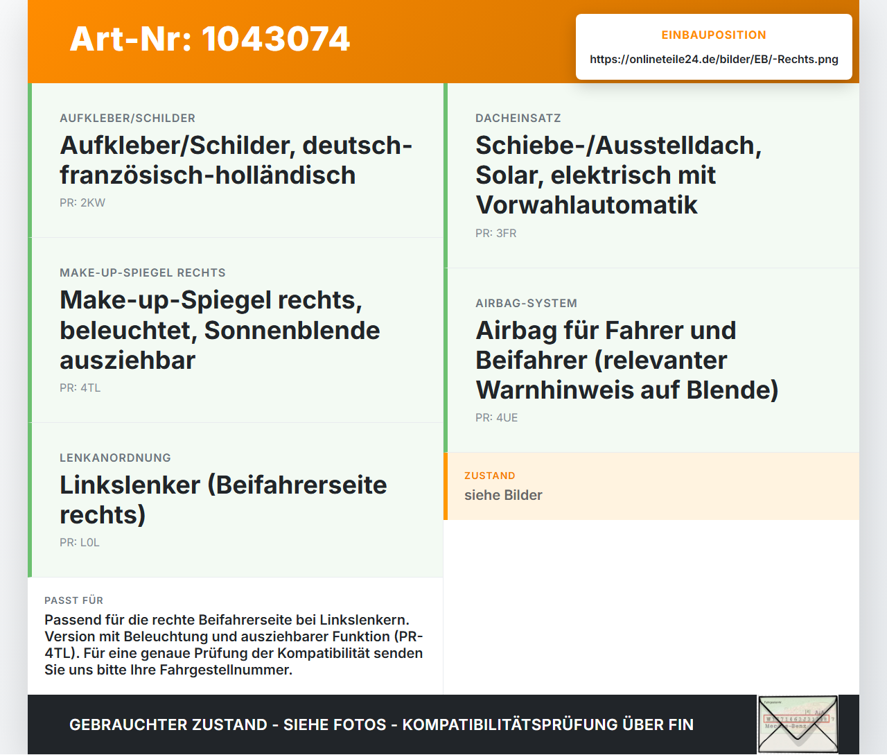 VW Passat 3C B6 05-10 Sonnenblende Rechts für Beifahrer VW Passat 3C B6 05-10 07.12.2006 3C0857552L gebraucht Vorschau 3