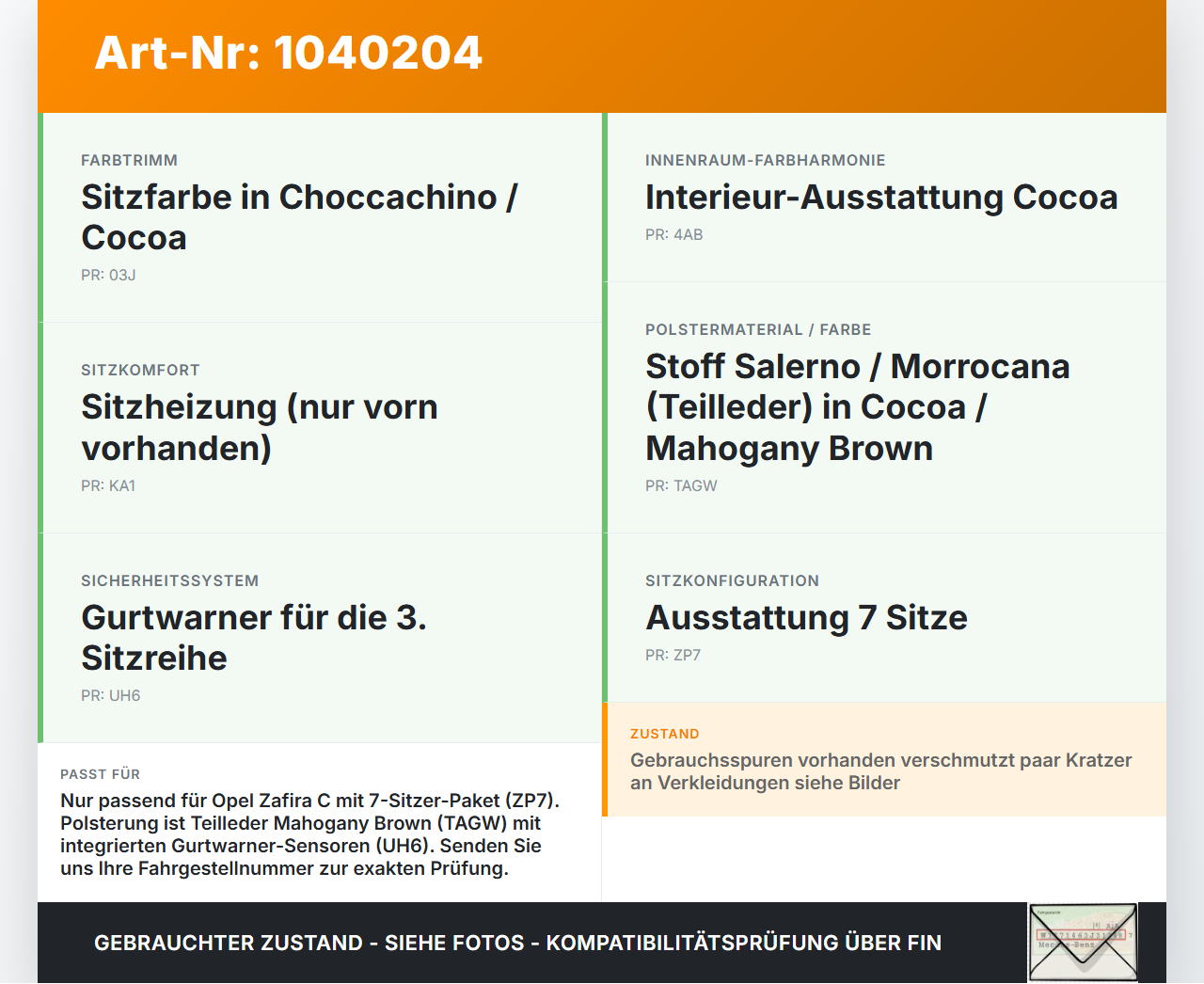 Opel Zafira C 11-16 Sitze Rücksitz 3. reihe Komplett Set Opel Zafira C 11-16 16.10.2014 gebraucht Vorschau 3