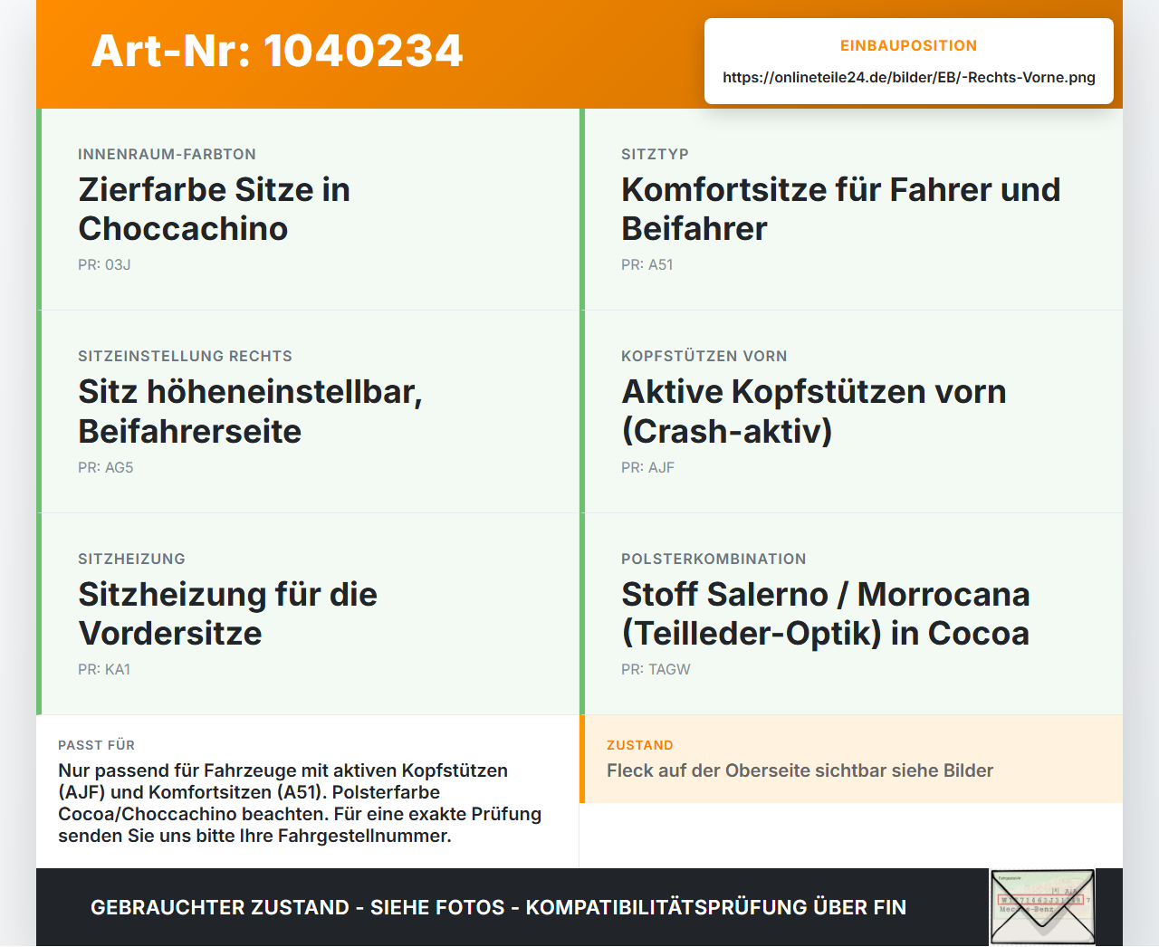 Opel Zafira C 11-16 Kopfstütze für Beifahrer Sitz Rechts Vorne Crash Aktiv Opel Zafira C 11-16 16.10.2014 gebraucht Vorschau 3