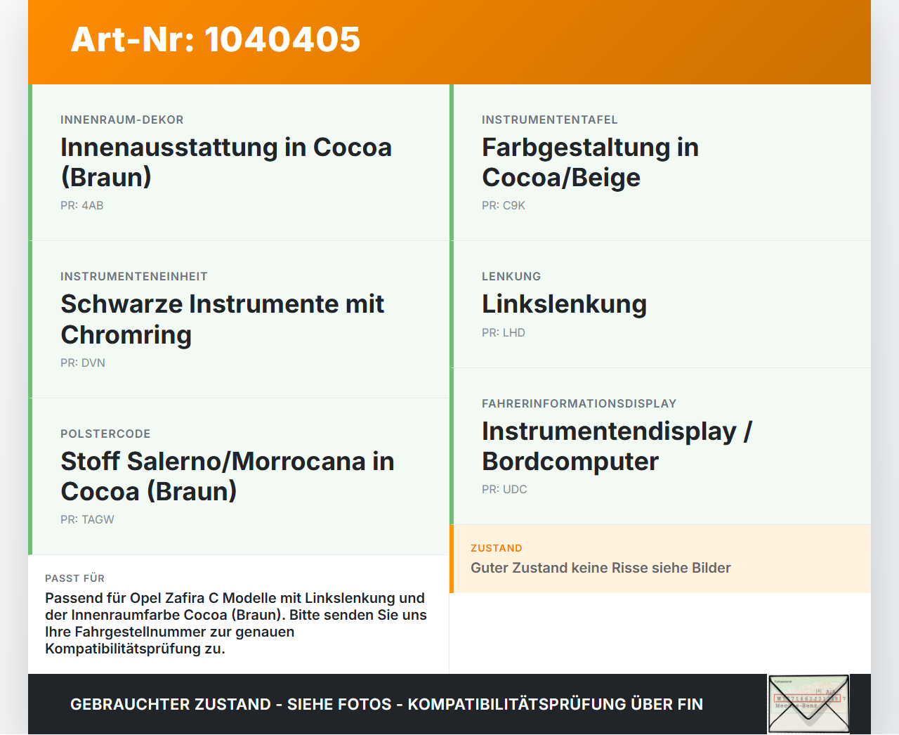 Opel Zafira C 11-16 Abdeckung für Tacho Rahmen Blende Kombiinstrument Braun Opel Zafira C 11-16 16.10.2014... Vorschau 3