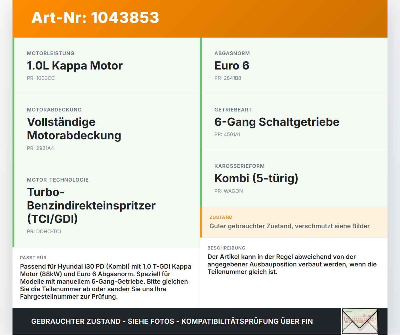 Hyundai I30 PD 20-25 1,0 88KW Ansaugrohr Ladeluftschlauch Luftschlauch Pos.2 Hyundai I30 PD 20-25 03.11.2017... Vorschau 3