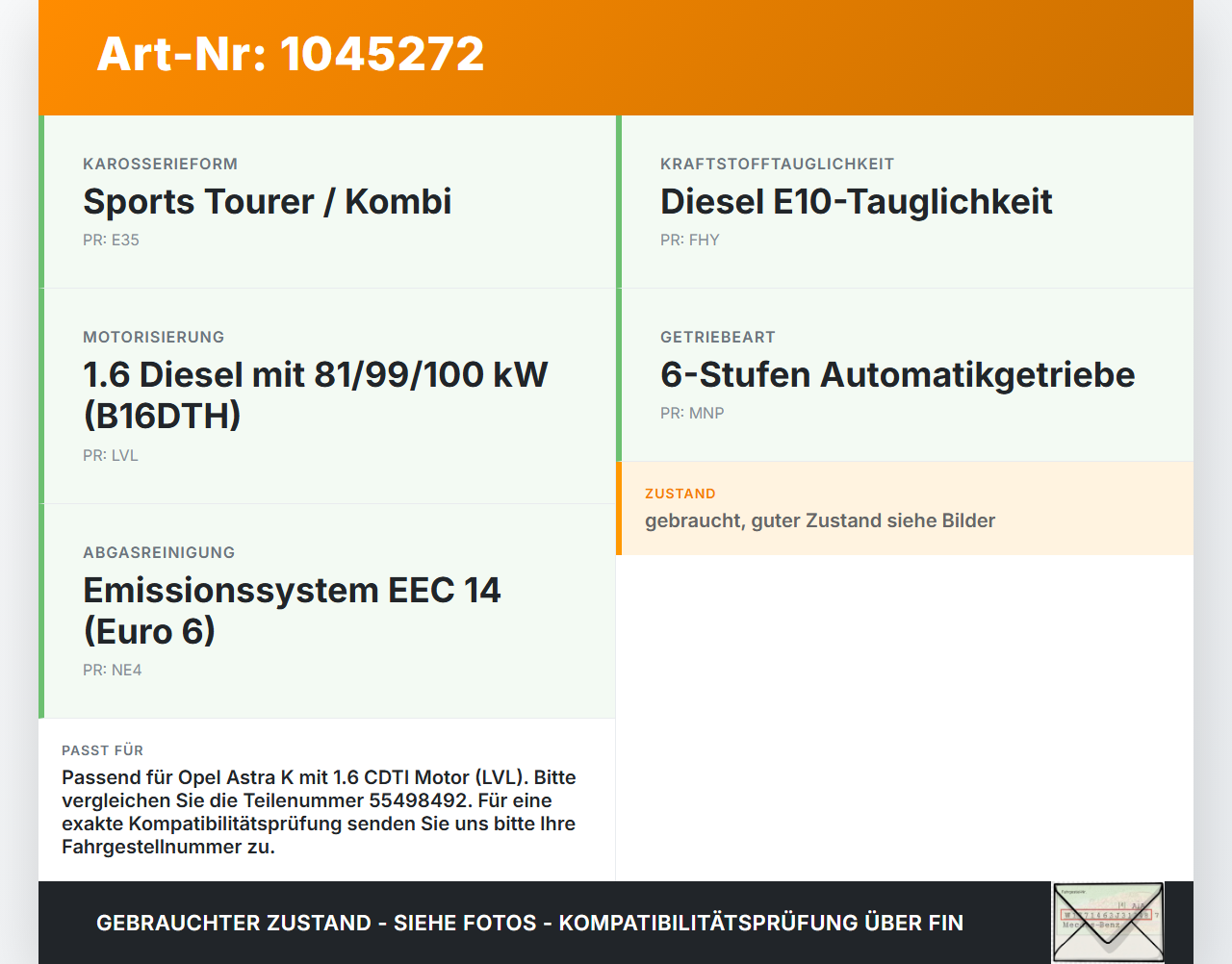 Opel Astra K B16 15-19 CDTI 1,6 81KW LVL B16DTH HVH Ansaugbrücke Ansaugkrümmer Opel Astra K B16 15-19 07.06.2017... Vorschau 3