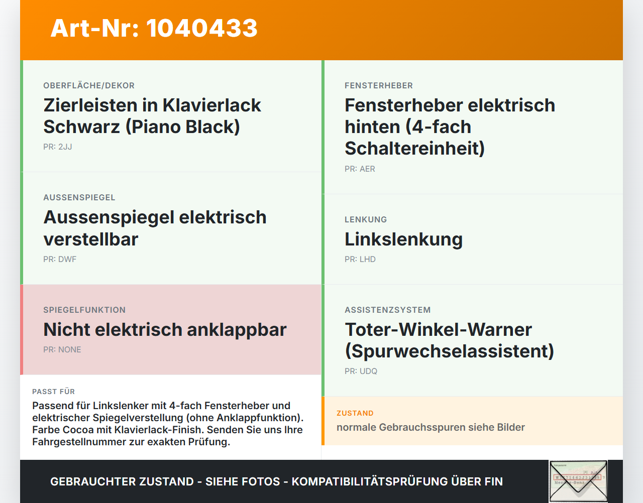 Opel Zafira C 11-16 Spiegelverstellung Aussenspiegel Schalter Opel Zafira C 11-16 16.10.2014 13271834 gebraucht Vorschau 3