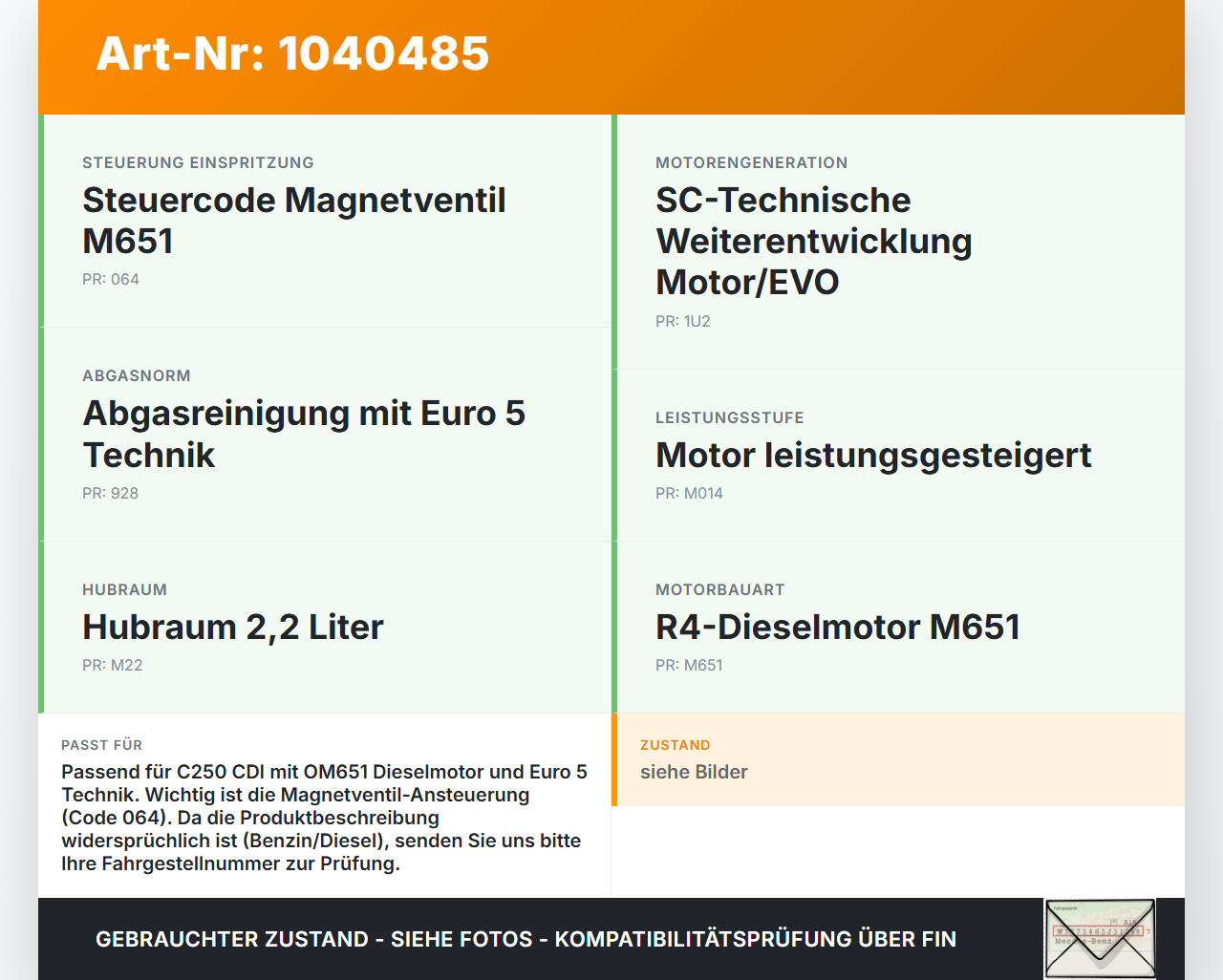 Mercedes W204 S204 C250 07-14 CDI 2,2 150KW 651911 Injektor Einspritzdüse Benzin M271 Mercedes W204 S204 C250 07-14... Vorschau 3