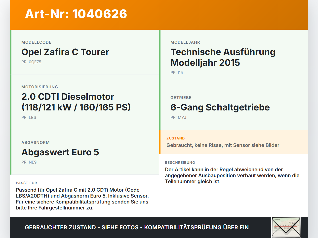 Opel Zafira C 11-16 CDTi 2,0 121KW Ansaugschlauch Luftschlauch Ansaugrohr mit Sensor Opel Zafira C 11-16 16.10.2014... Vorschau 3