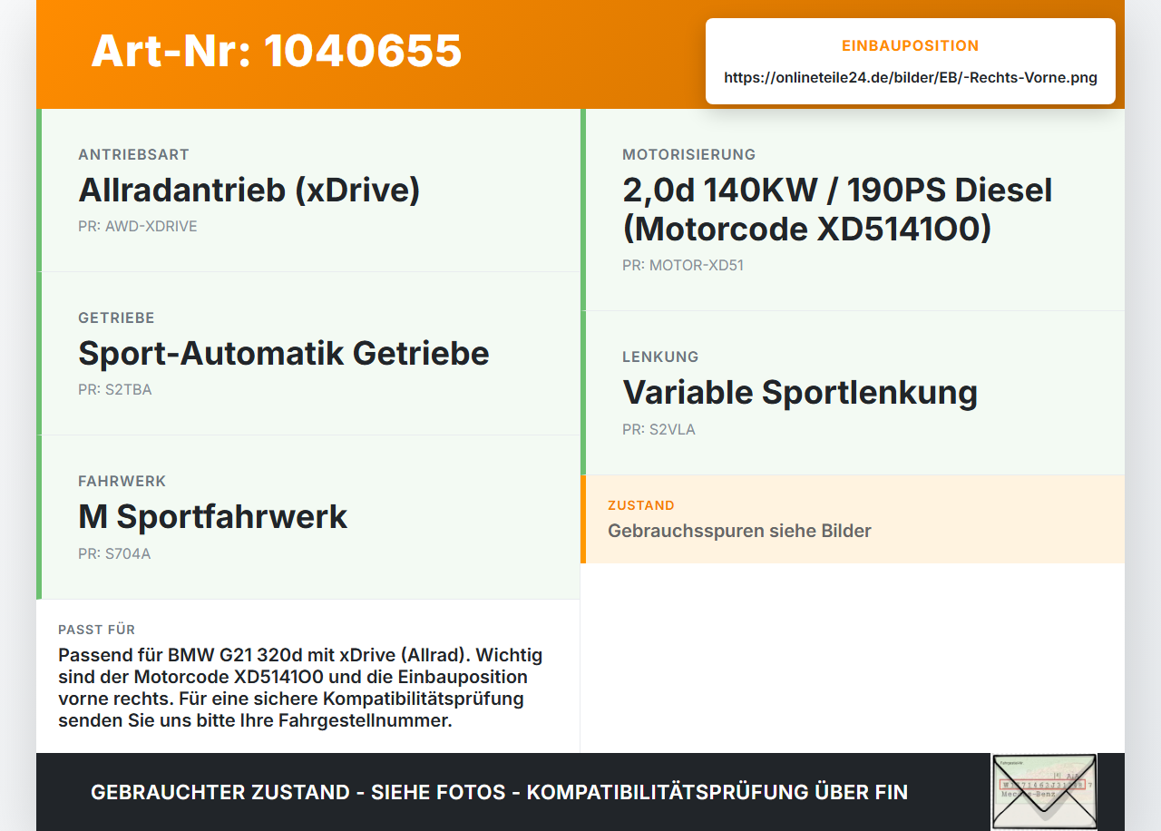BMW G21 320dx 3er 19-22 2,0d 140KW Lagerbock Träger Differential Vorne Rechts BMW G21 320dx 3er 19-22 17.09.2020... Vorschau 3