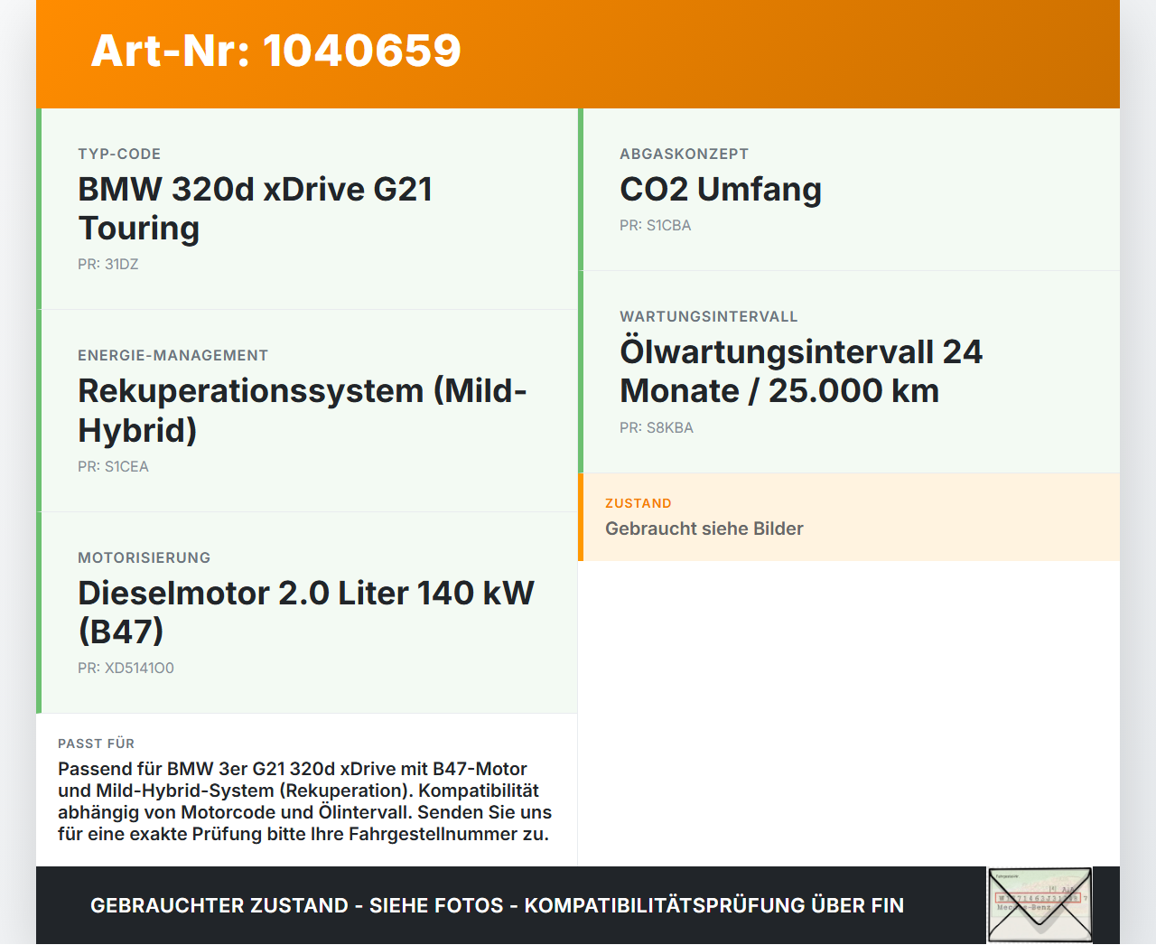 BMW G21 320dx 3er 19-22 2,0d 140KW B47D20B B47 Ölstandssensor Sensor für Öl Ölsensor BMW G21 320dx 3er 19-22... Vorschau 3